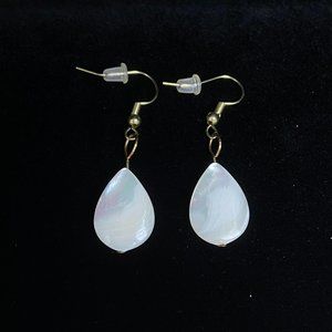 Handcrafted Tear Drop Shaped Pearl Gold Earrings